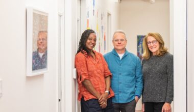 Art Philly Curatorial and Deputy Director Tania Isaac, ArtPhilly Creative and Executive Director Bill Adair, and ArtPhilly founder Katherine Sachs, November 19, 2025.