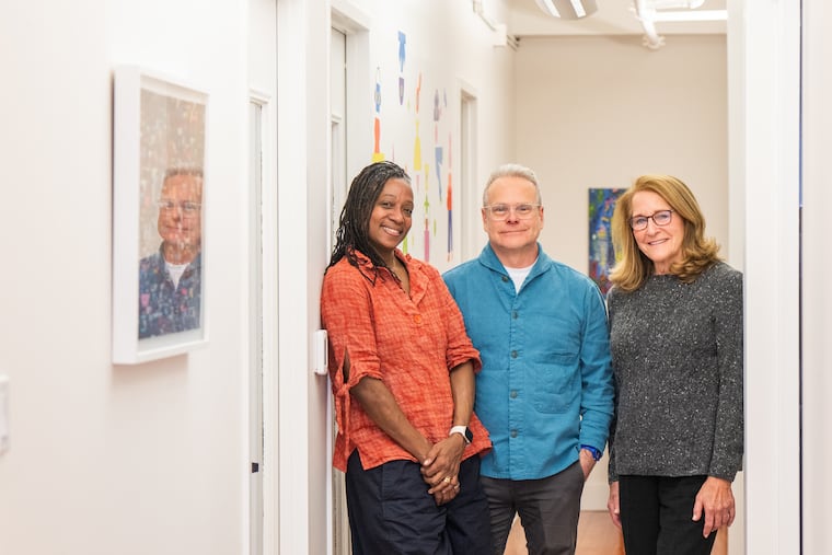 Art Philly Curatorial and Deputy Director Tania Isaac, ArtPhilly Creative and Executive Director Bill Adair, and ArtPhilly founder Katherine Sachs, November 19, 2025.