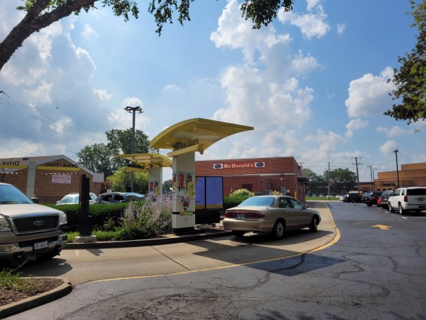 The McDonald's restaurant on Larkin Avenue in Elgin, which dates back to 1966, was the site of the first dual-lane drive-thru system in the country, designed by owner Jerry Bear. The store's original sign can be seen on the back of the building. (The Courier-News)