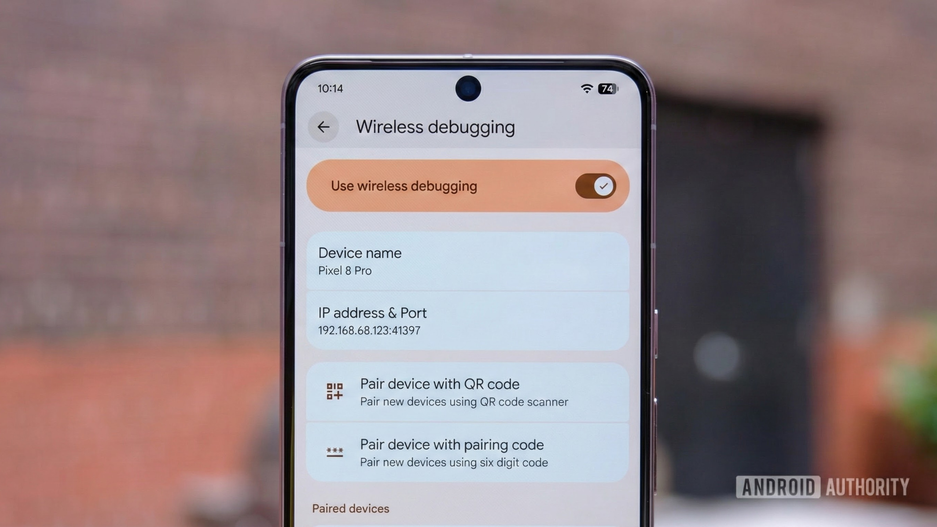 Wireless debugging setting on a Pixel phone by Ryan Haines