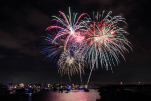 Fireworks over the harbor