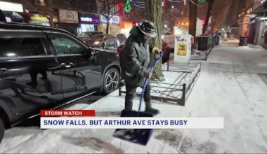 Belmont residents brave snowstorm on Arthur Avenue