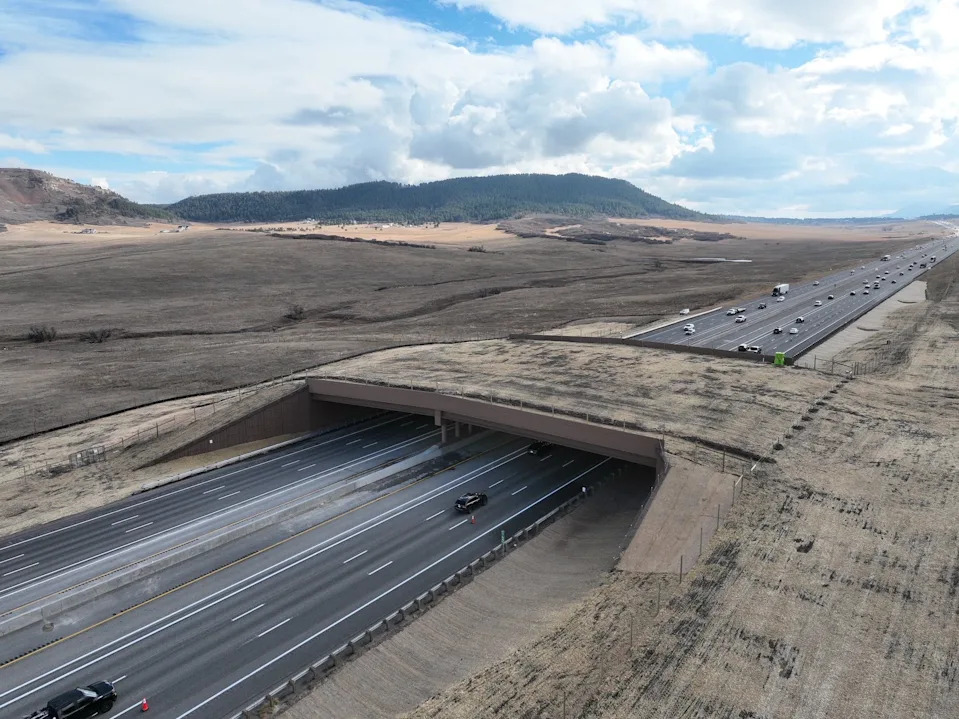 The $15 million I-25 Greenland wildlife overpass near Larkspur in Douglas County has been completed and is expected to reduce wildlife-vehicle collisions along a busy stretch prone to crashes by 90%.