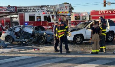 Passenger dies in west-side San Antonio crash; drivers hospitalized after collision and fire at Culebra and Ingram