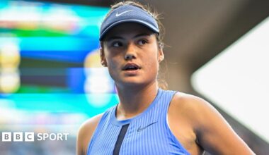 Emma Raducanu looks on during the China Open