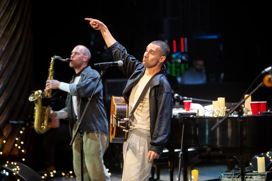 Bleachers at The Ally Coalition Talent Show 2025 at Skirball Center