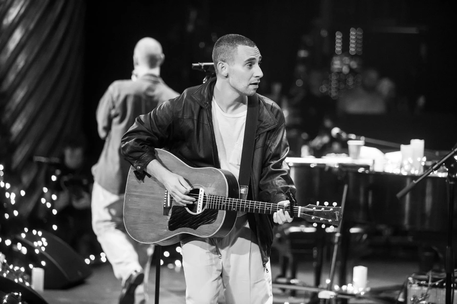 Bleachers at The Ally Coalition Talent Show 2025 at Skirball Center