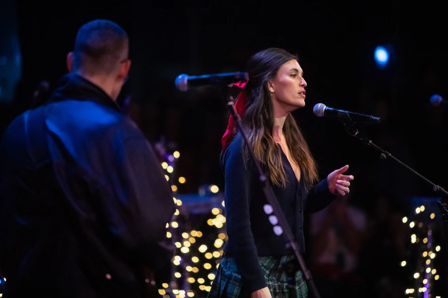 Rainey Qualley with Bleachers at The Ally Coalition Talent Show 2025 at Skirball Center