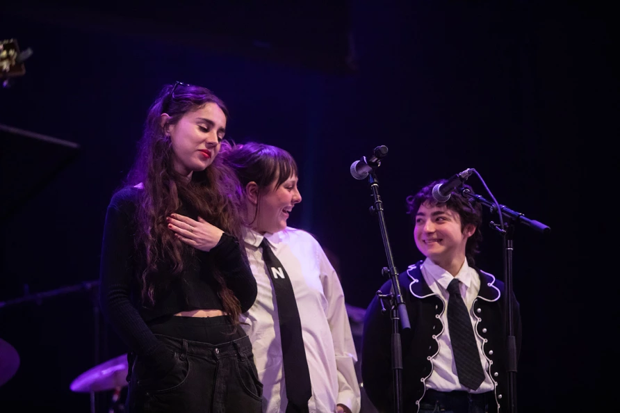 Samia, Annie DiRusso & Claude at The Ally Coalition Talent Show 2025 at Skirball Center