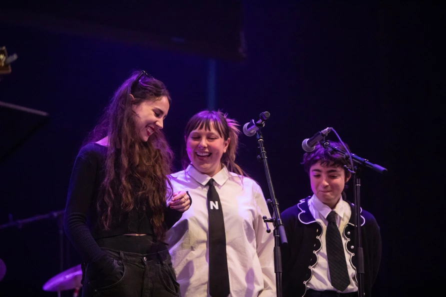 Samia, Annie DiRusso & Claude at The Ally Coalition Talent Show 2025 at Skirball Center