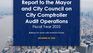 Report to the Mayor and City Council on City Comptroller Audit Operations