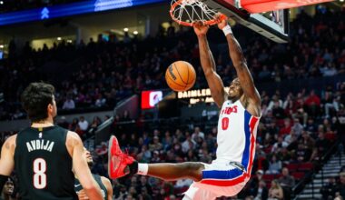 Duren scores 26 and Pistons beat Trail Blazers after blowing 21-point lead