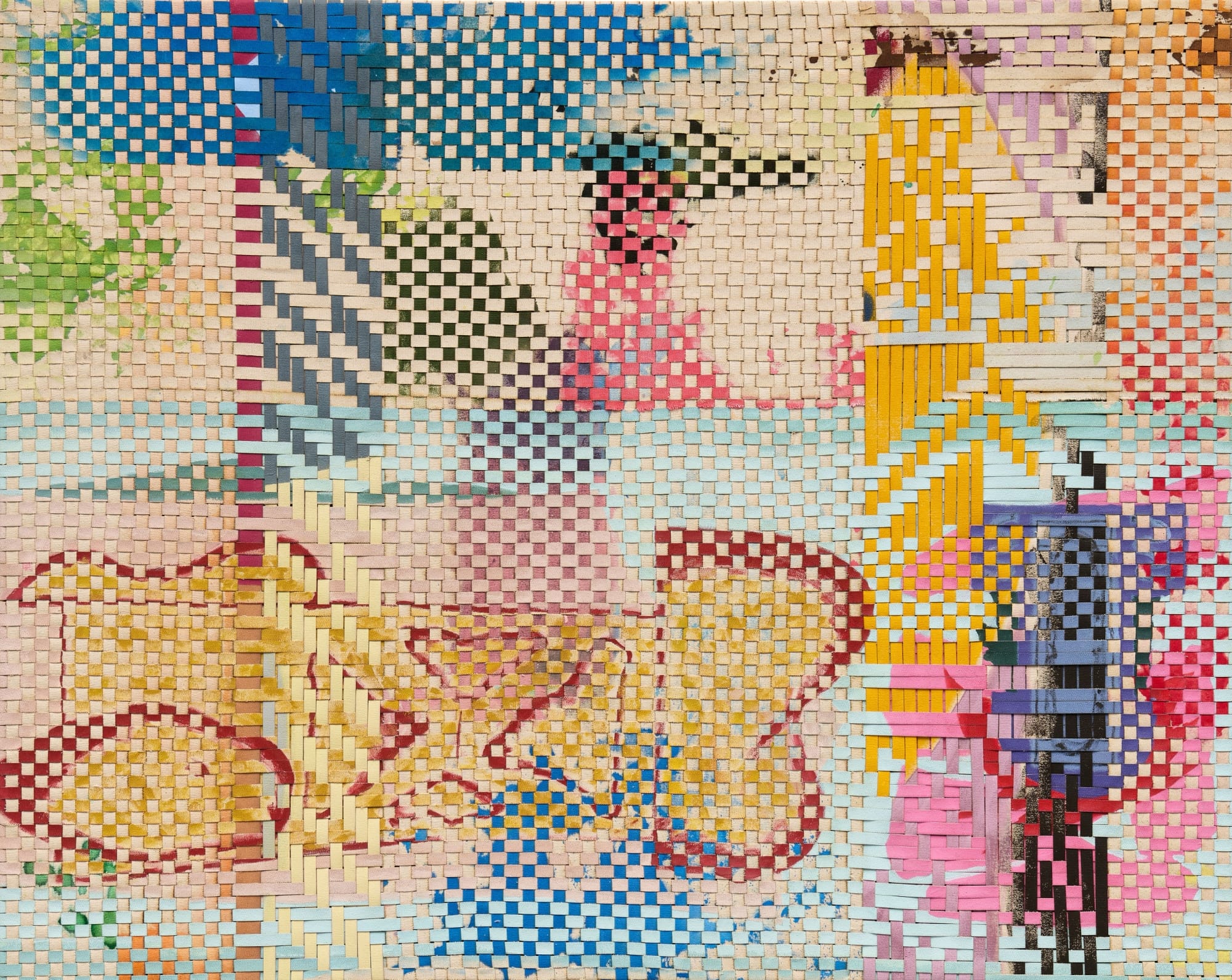 an abstract woven composition by Miguel Arzabe