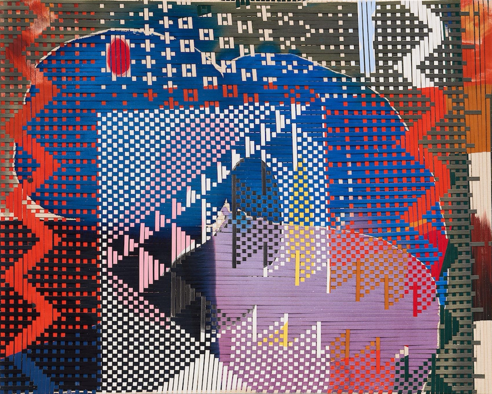 an abstract woven composition by Miguel Arzabe