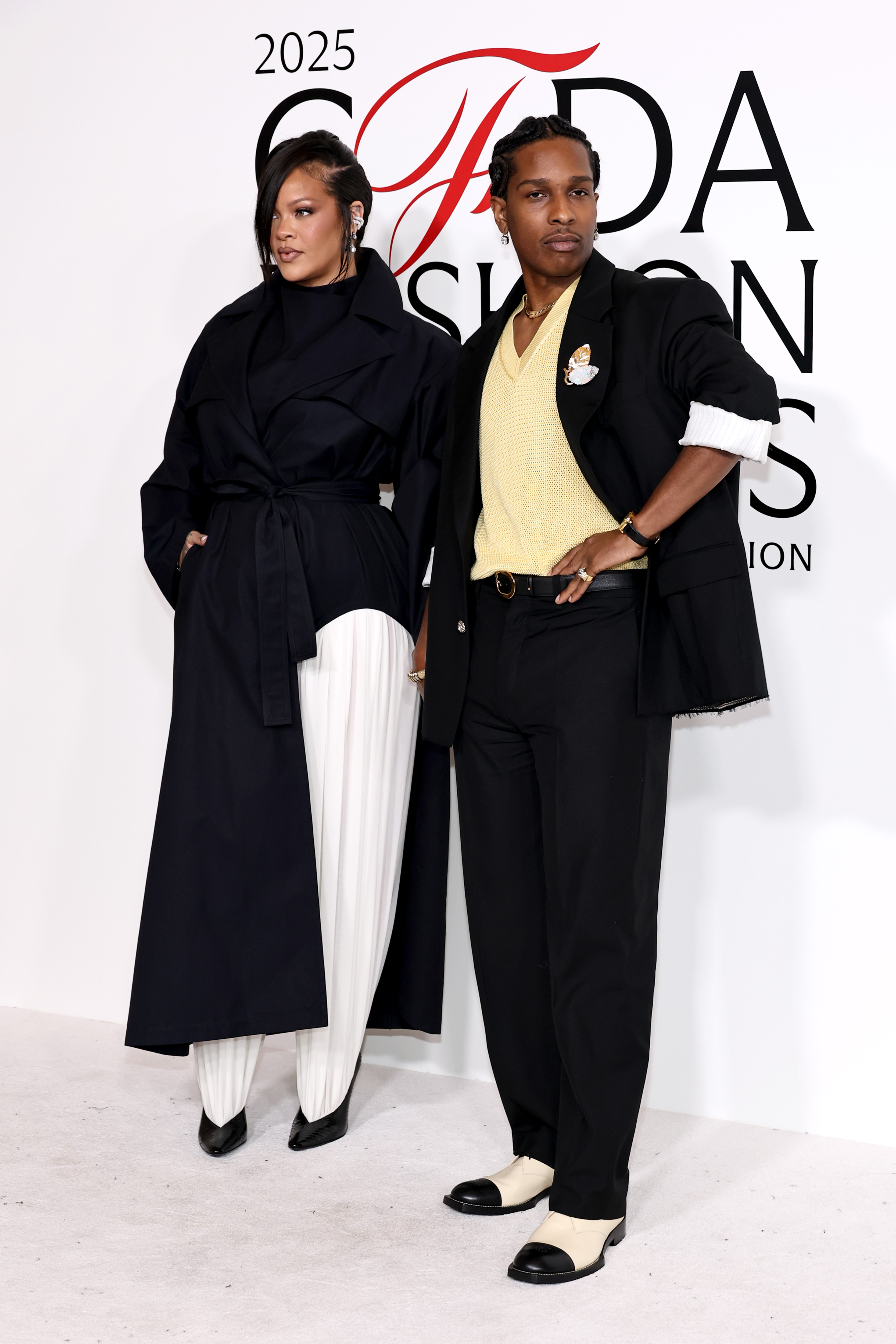 An image of Rihanna and ASAP Rocky at the 2025 CFDA Awards in September 2025.