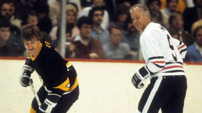 Bobby Orr and Gordie Howe