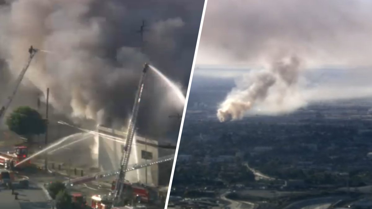 Firefighters attack fire at commercial building in Boyle Heights – NBC Los Angeles