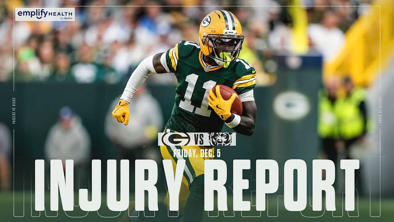 Packers list five questionable, rule five out vs. Bears