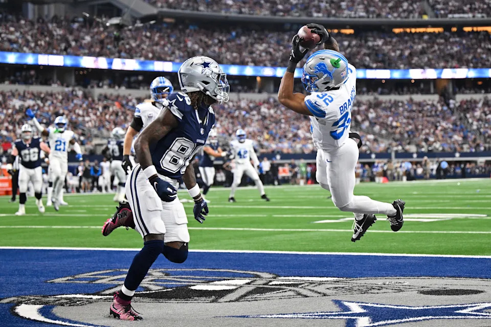 The Lions obliterated the Cowboys, 47-9, in last year's matchup at Jerry World. (Sam Hodde/Getty Images)