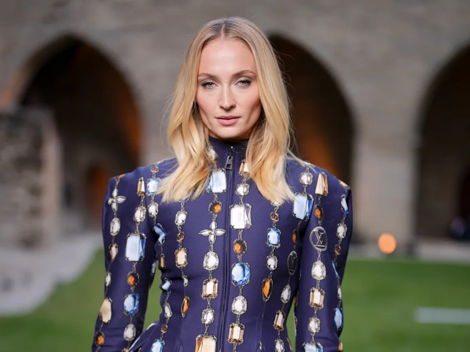 Sophie Turner at the Louis Vuitton Cruise 2026 show held at the Palais des Papes on May 22, 2025 in Avignon, France. (Photo by Swan Gallet/WWD via Getty Images)