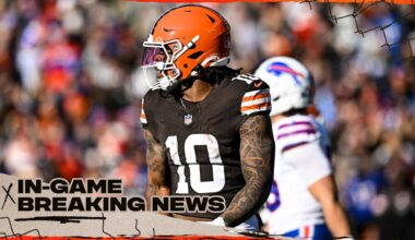 Browns RB Quinshon Judkins out for remainder of game vs. Bills