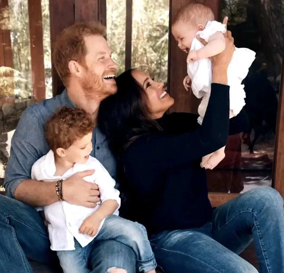 Meghan and Harry with their children