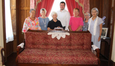 Davenport sofa in Physick House Museum restored courtesy of local Questers group