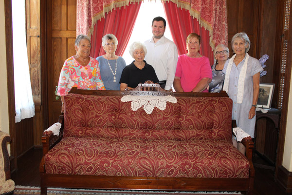 Davenport sofa in Physick House Museum restored courtesy of local Questers group
