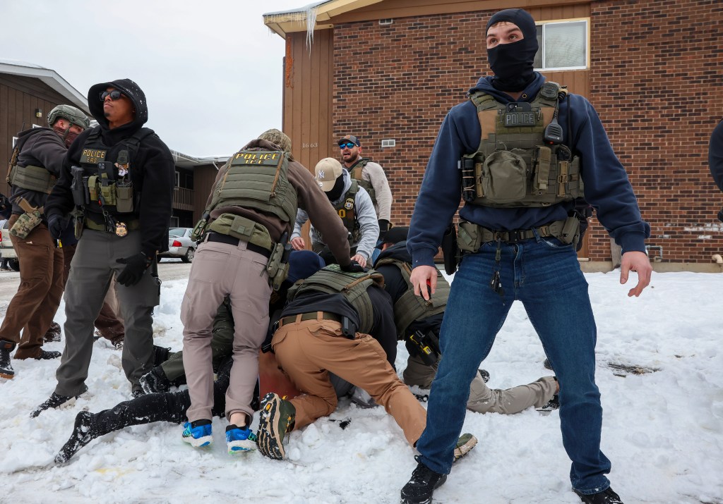 On day of Kristi Noem visit, immigration agents tear gas Elgin crowd