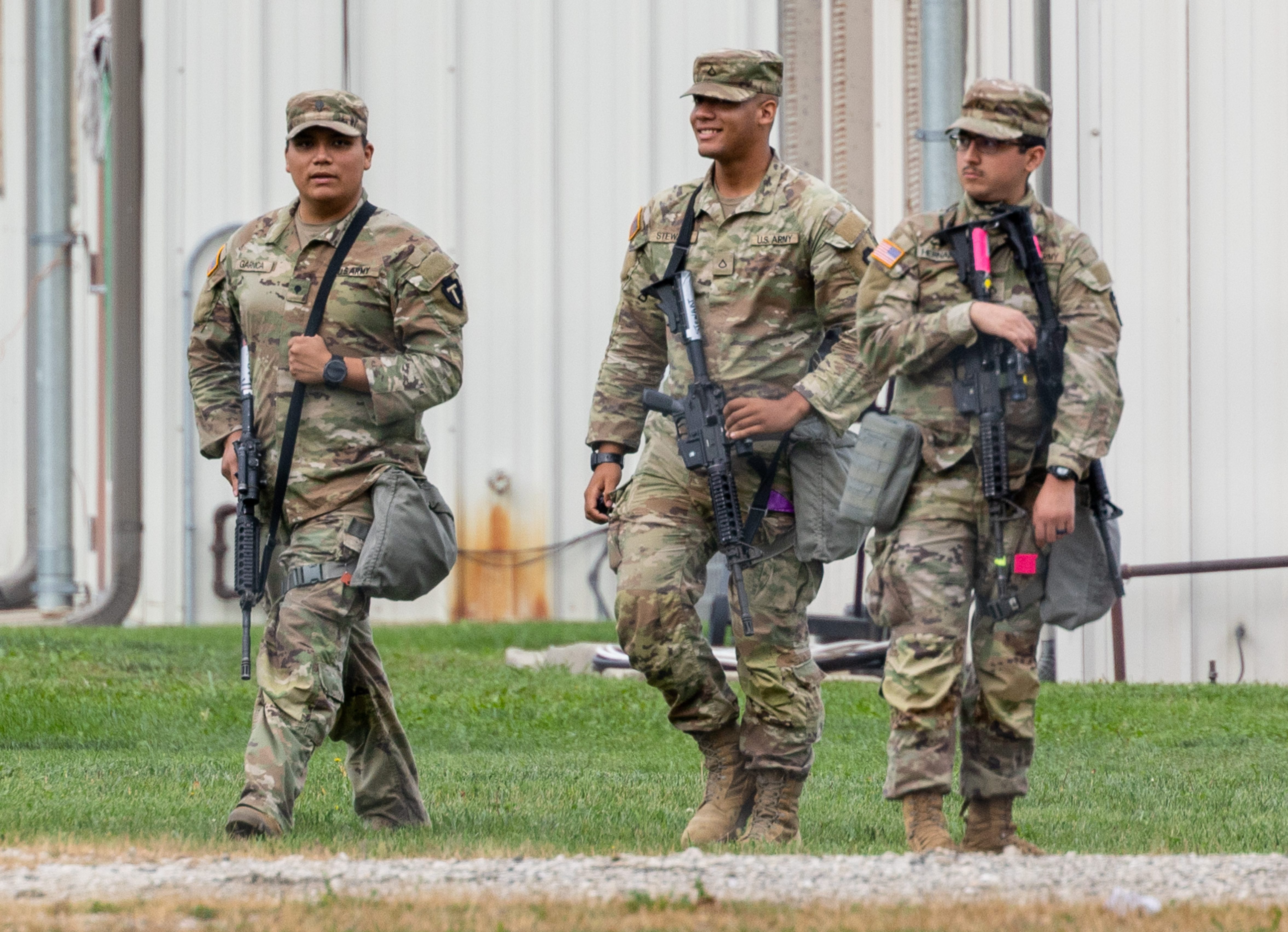 Members of the Texas National Guard at the Army Reserve...