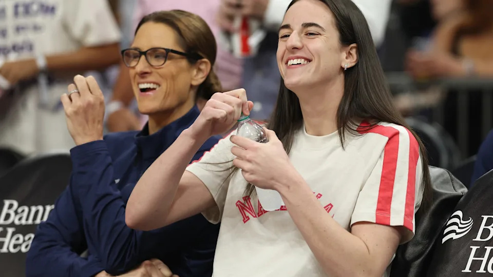 Caitlin Clark of the Indiana Fever with head coach Stephanie White before the WNBA game against the Phoenix Mercury.Christian Petersen&sol;Getty Images