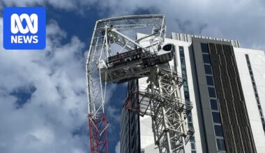 Police make emergency declaration after partial crane collapse on the Gold Coast on Christmas Day