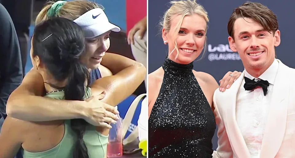 Pictured right, Katie Boulter and Alex de Minaur.