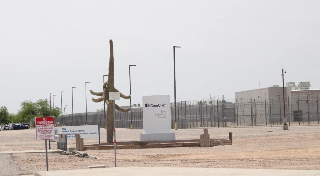 the outside of a prison