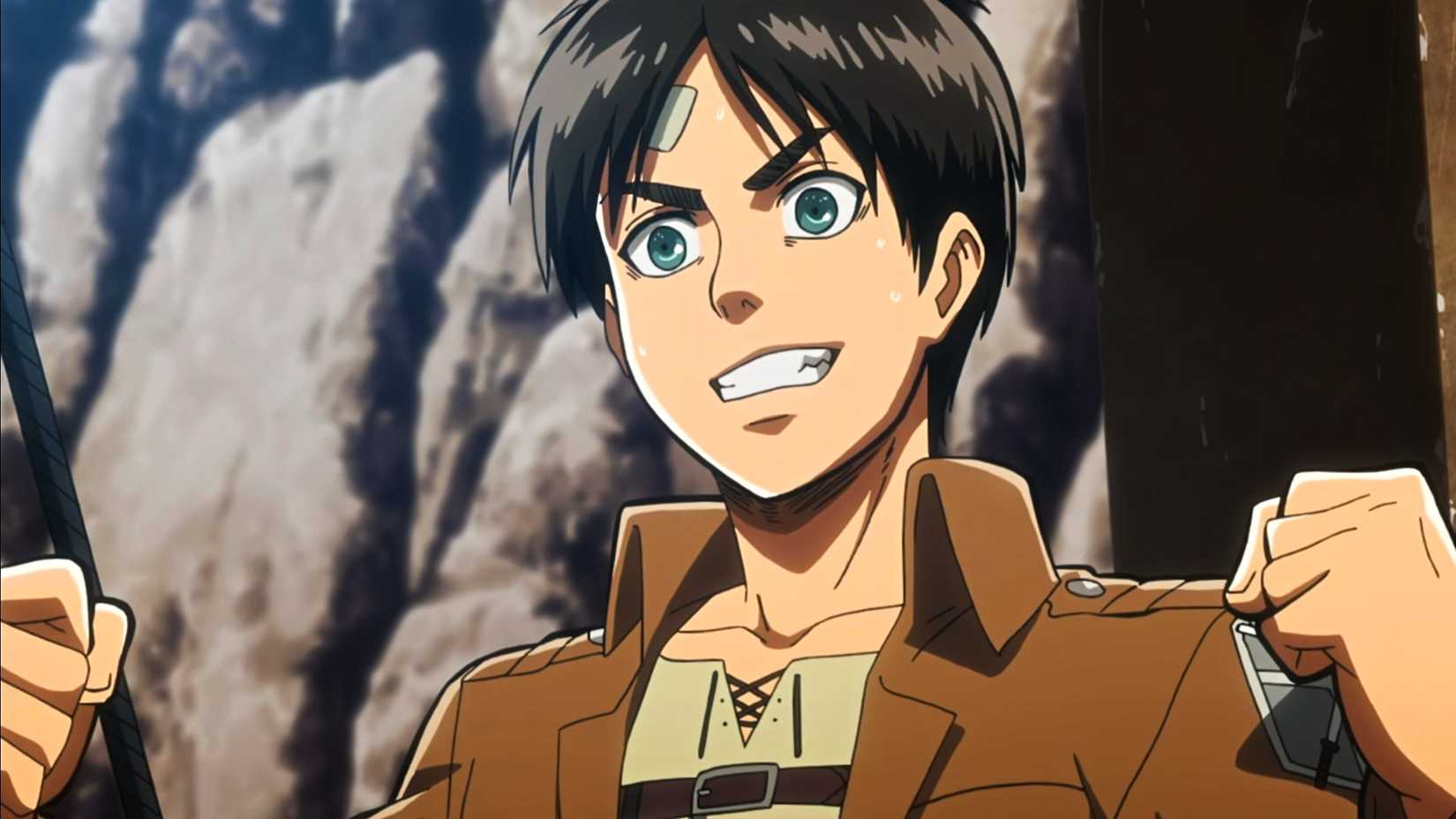 Eren from Attack on Titan happy