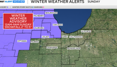 Winter weather advisory to take effect in Chicago area overnight