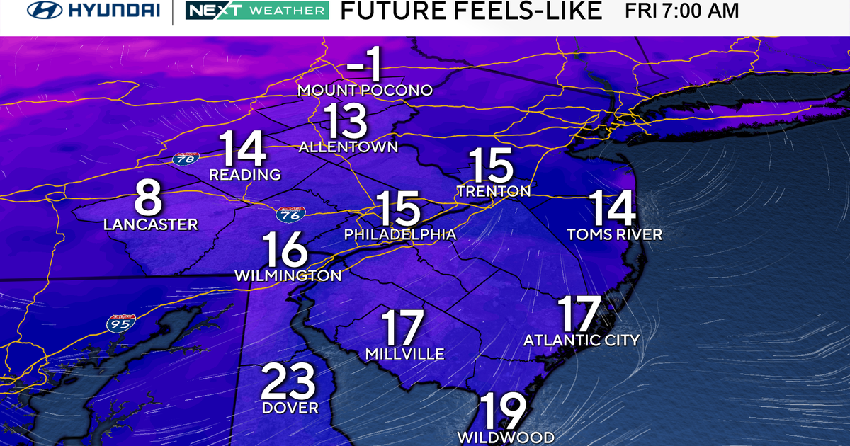 Temps Friday morning will feel like the teens around the region and as low as minus 1 at Mount Pocono