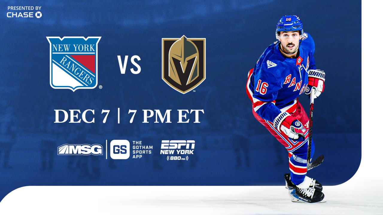 Rangers vs. Golden Knights: Pregame Notes