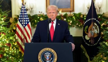 Trump claims he's brought down soaring prices, announces military bonuses in year-end address