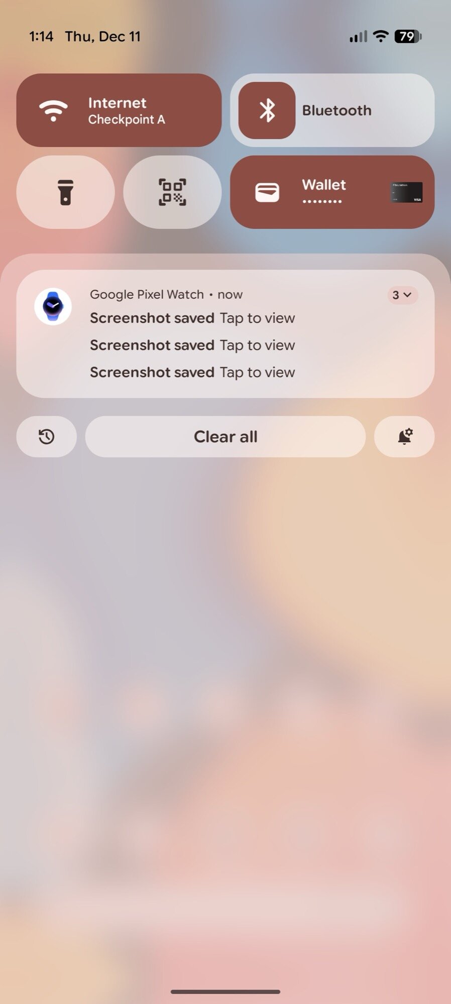 google pixel watch app multiple screenshot notification