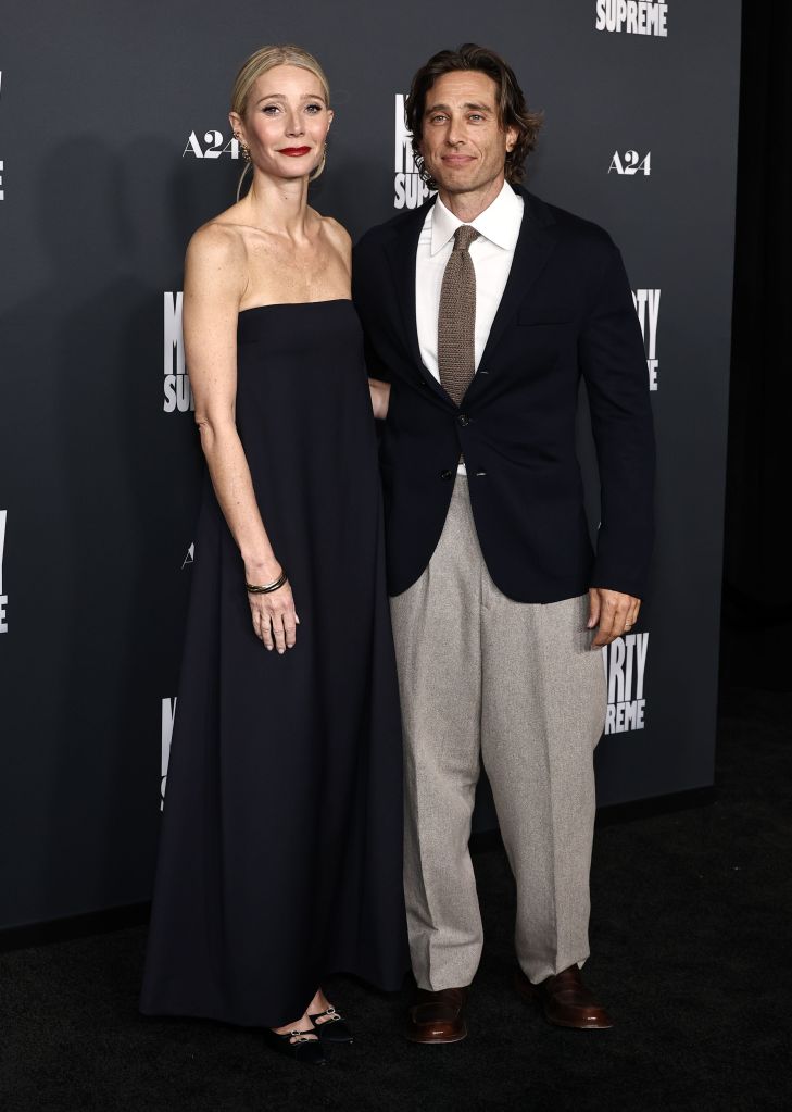 Gwyneth Paltrow and Brad Falchuk attend the "Marty Supreme" premiere