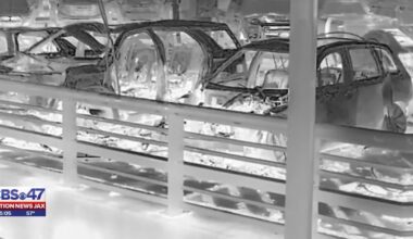 Newly released drone video shows fire at Jacksonville International Airport Hourly Parking Garage – 104.5 WOKV