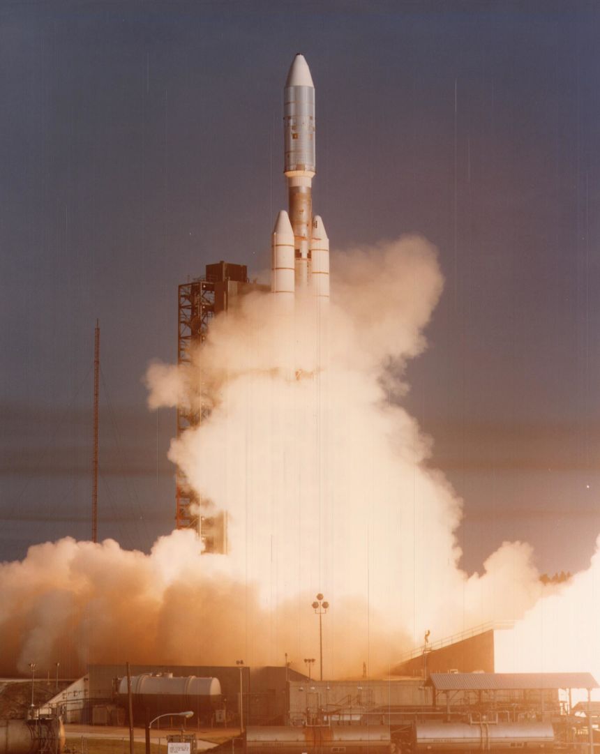 Voyager 1 launched from Florida's Kennedy Space Center on September 5, 1977.