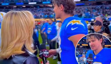 Justin Herbert has awkward moment with ESPN's Laura Rutledge after 'MNF' triumph