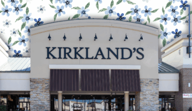 Kirkland's Home store with a blue floral background