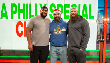 Jason Kelce, Lane Johnson, and Jordan Mailata give unforgettable night to Philadelphia community