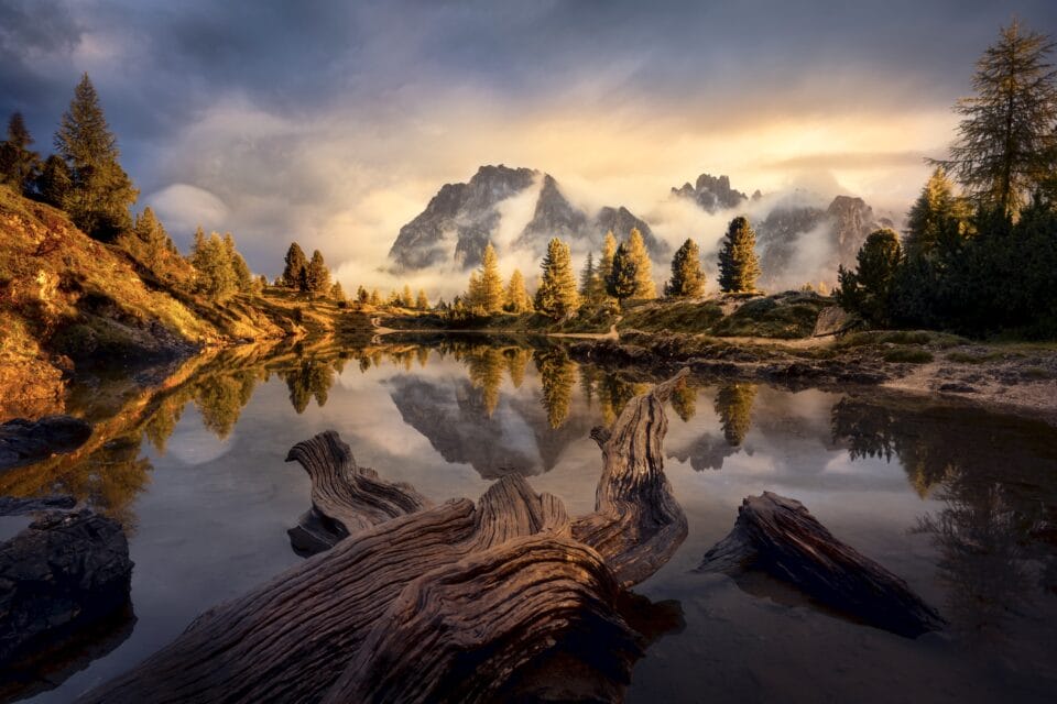 a photograph of a Dolomite landscape in autumn by Martin Morávek