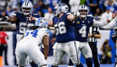 Beebe, Booker candid about OL struggles vs. Lions, plan for Vikings