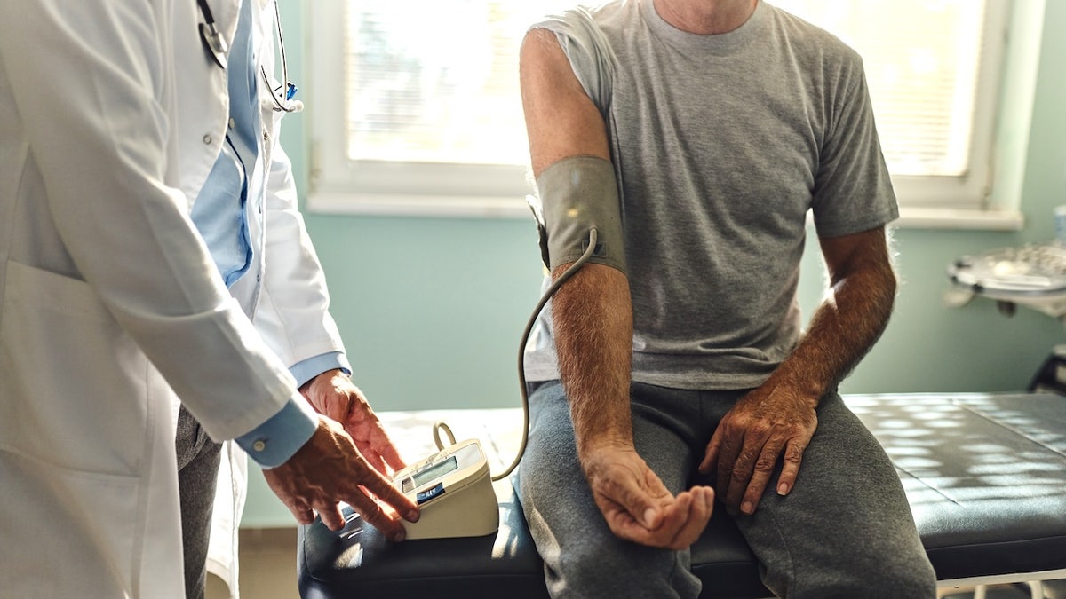 Man getting blood pressure taken