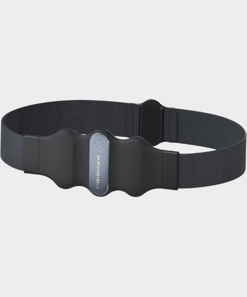 The black PrismXR Carina W1 Charging Belt on a grey background
